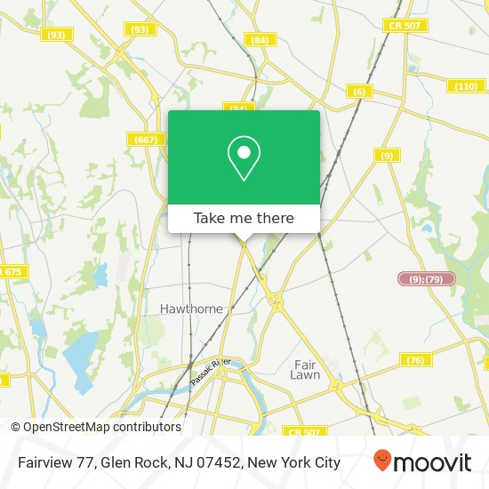 Mapa de Fairview 77, Glen Rock, NJ 07452