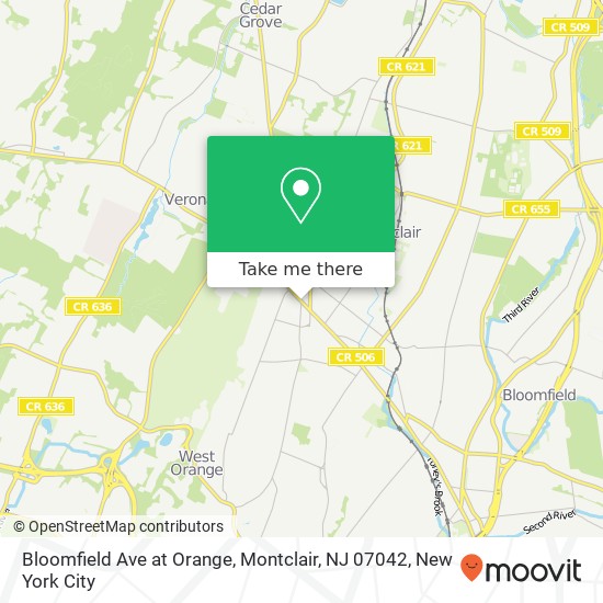 Mapa de Bloomfield Ave at Orange, Montclair, NJ 07042