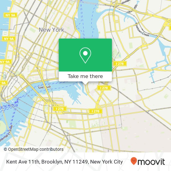 Mapa de Kent Ave 11th, Brooklyn, NY 11249