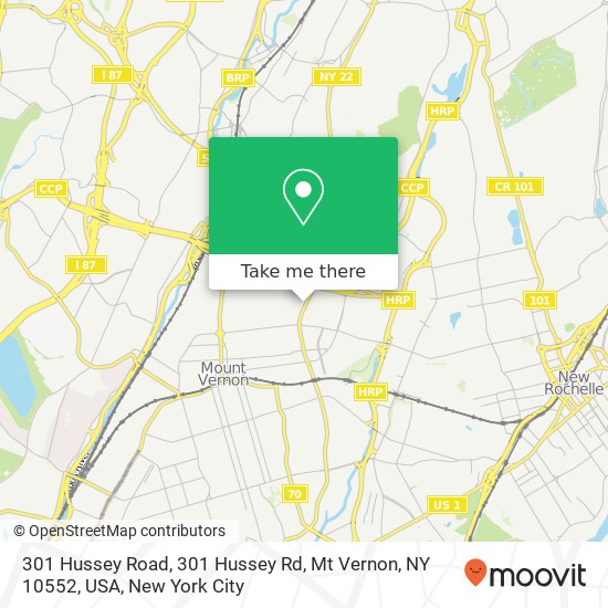 301 Hussey Road, 301 Hussey Rd, Mt Vernon, NY 10552, USA map