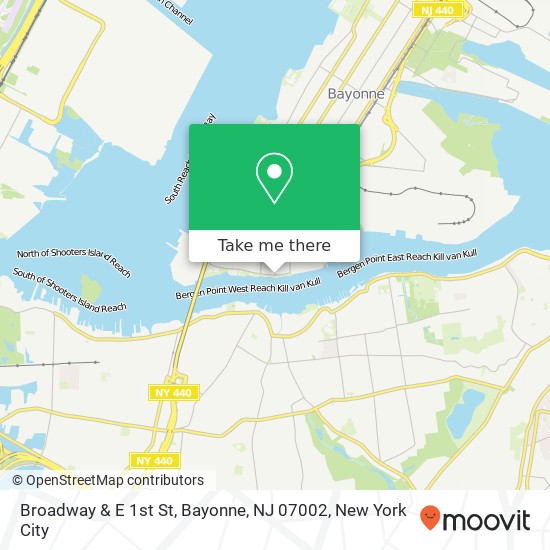 Broadway & E 1st St, Bayonne, NJ 07002 map
