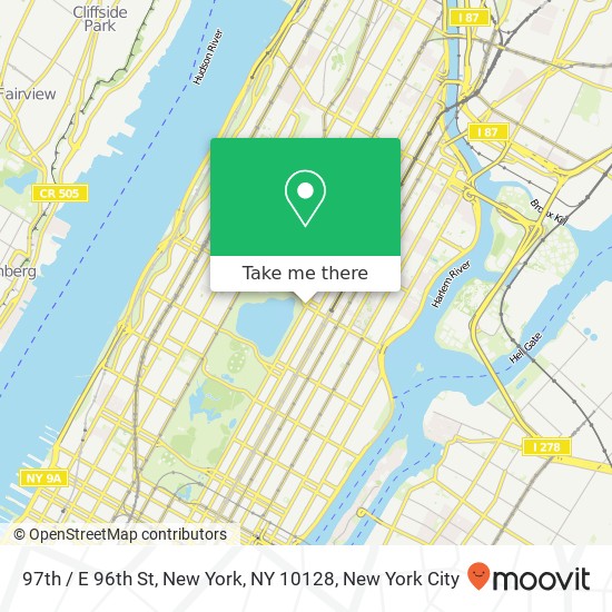 97th / E 96th St, New York, NY 10128 map