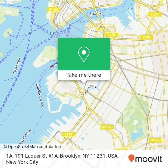 Mapa de 1A, 191 Luquer St #1A, Brooklyn, NY 11231, USA