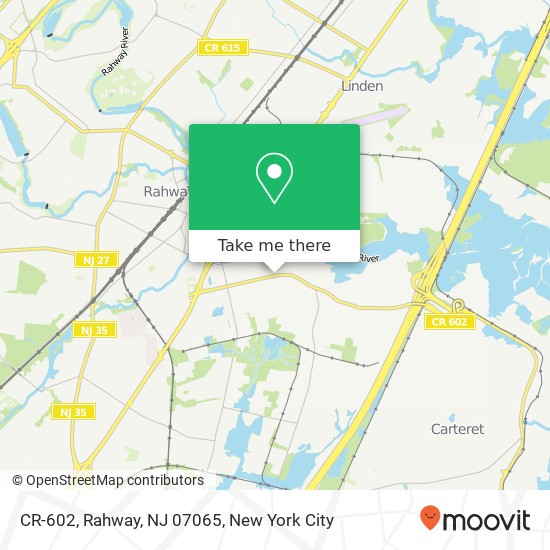 Mapa de CR-602, Rahway, NJ 07065