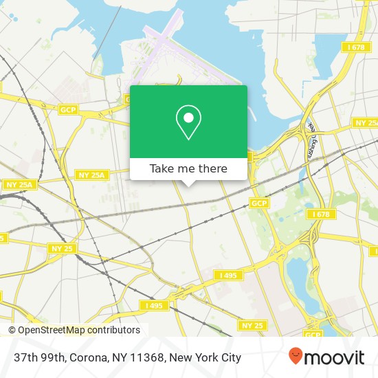 Mapa de 37th 99th, Corona, NY 11368