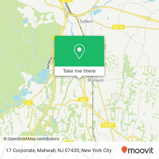Mapa de 17 Corporate, Mahwah, NJ 07430