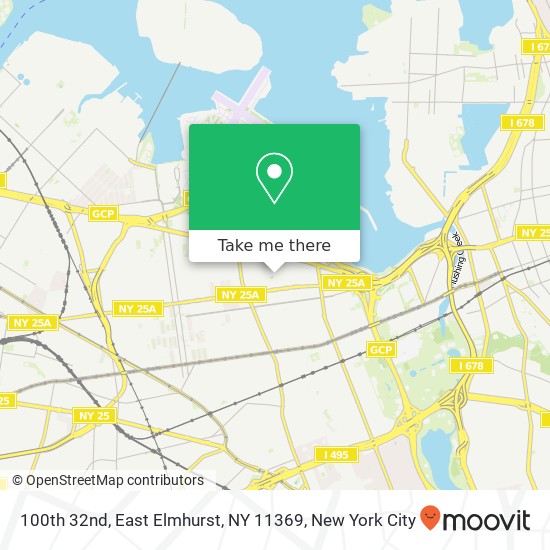 Mapa de 100th 32nd, East Elmhurst, NY 11369