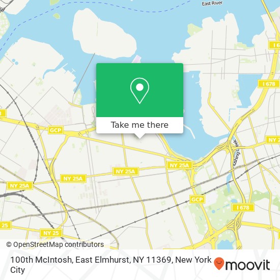 Mapa de 100th McIntosh, East Elmhurst, NY 11369