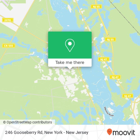 Mapa de 246 Gooseberry Rd, Millville, NJ 08332