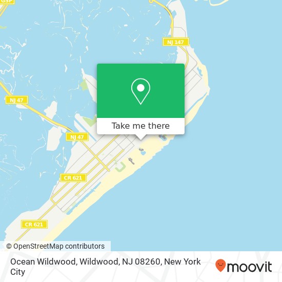 Mapa de Ocean Wildwood, Wildwood, NJ 08260