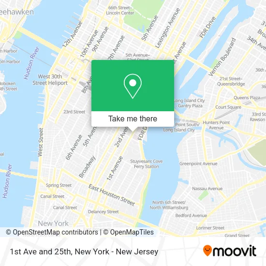 1st Ave and 25th map