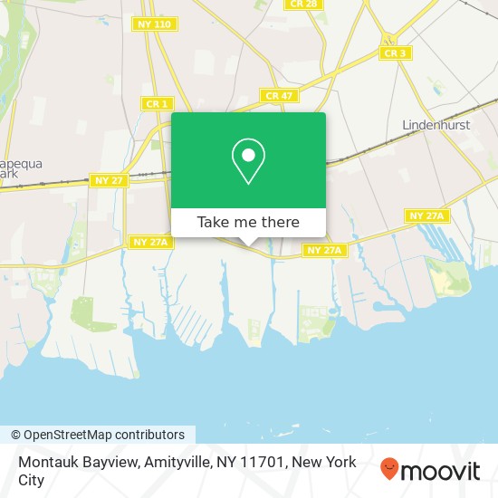 Mapa de Montauk Bayview, Amityville, NY 11701