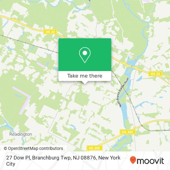 Mapa de 27 Dow Pl, Branchburg Twp, NJ 08876