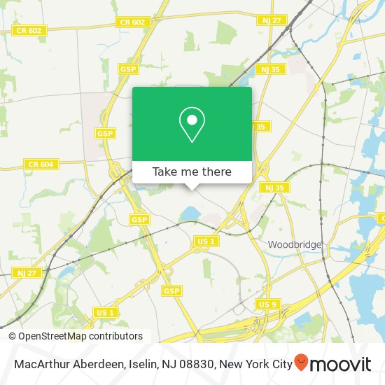Mapa de MacArthur Aberdeen, Iselin, NJ 08830