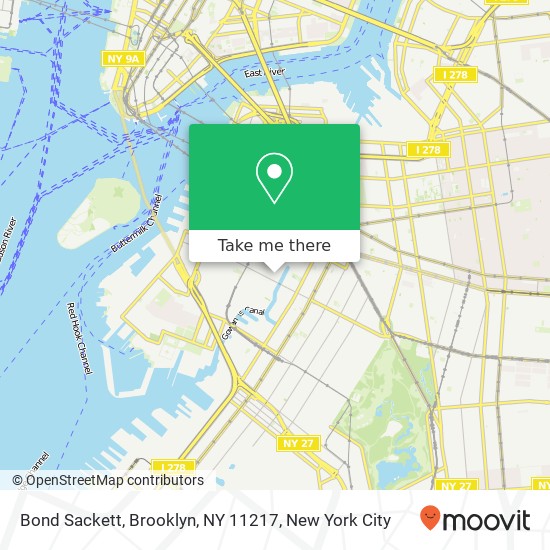 Mapa de Bond Sackett, Brooklyn, NY 11217
