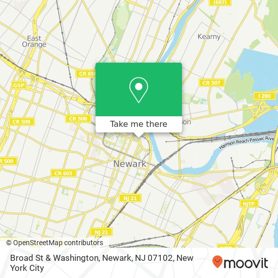 Broad St & Washington, Newark, NJ 07102 map