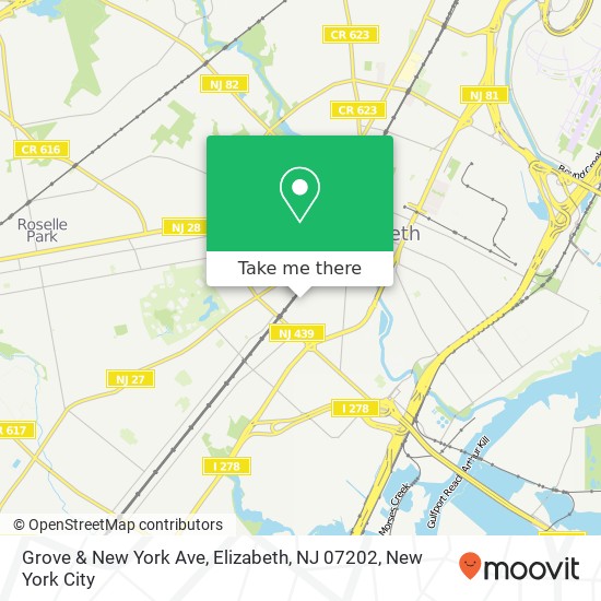 Grove & New York Ave, Elizabeth, NJ 07202 map