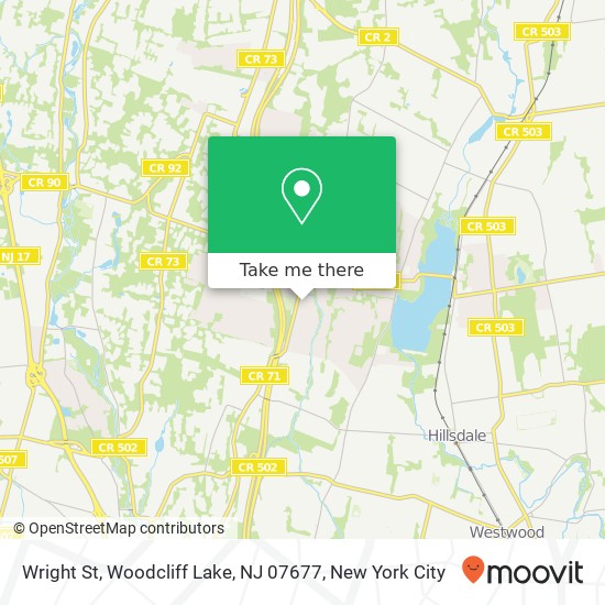 Mapa de Wright St, Woodcliff Lake, NJ 07677