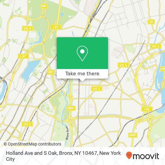 Holland Ave and S Oak, Bronx, NY 10467 map