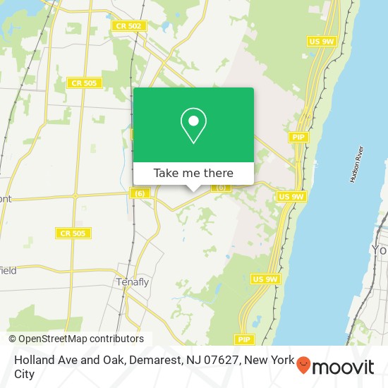 Mapa de Holland Ave and Oak, Demarest, NJ 07627