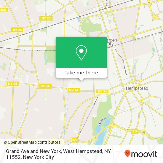 Grand Ave and New York, West Hempstead, NY 11552 map