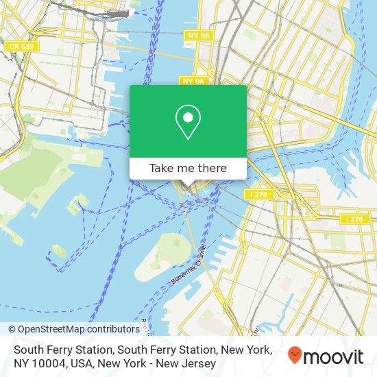 Mapa de South Ferry Station, South Ferry Station, New York, NY 10004, USA