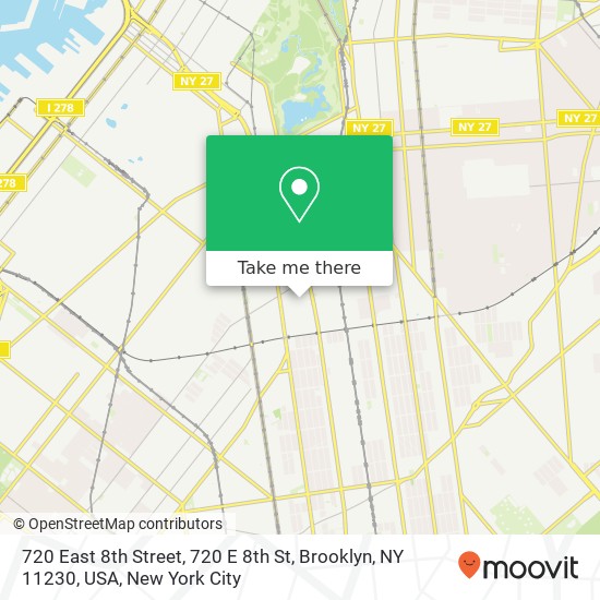 Mapa de 720 East 8th Street, 720 E 8th St, Brooklyn, NY 11230, USA
