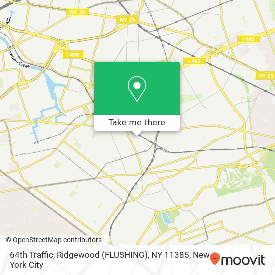 Mapa de 64th Traffic, Ridgewood (FLUSHING), NY 11385