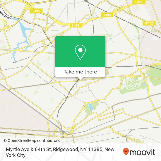 Mapa de Myrtle Ave & 64th St, Ridgewood, NY 11385
