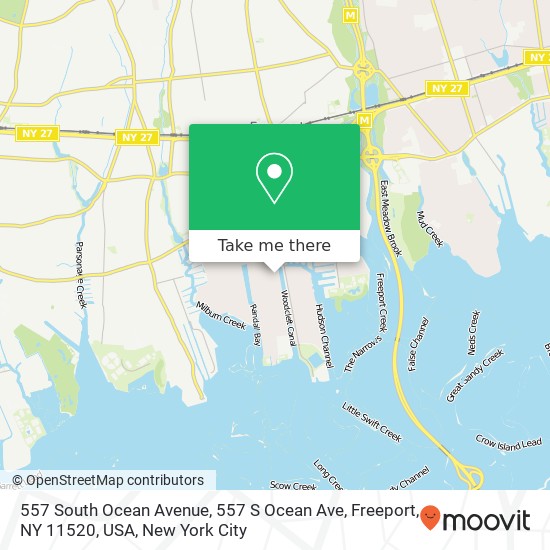 Mapa de 557 South Ocean Avenue, 557 S Ocean Ave, Freeport, NY 11520, USA