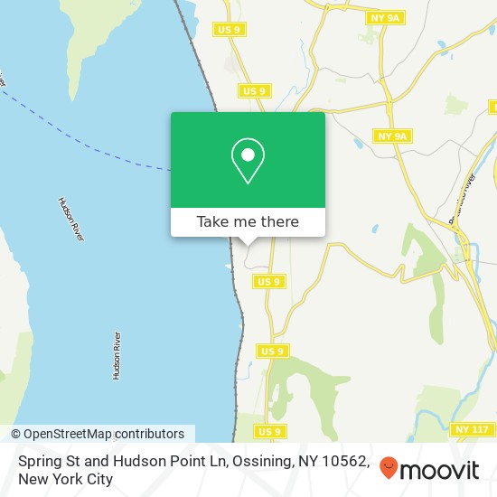 Mapa de Spring St and Hudson Point Ln, Ossining, NY 10562