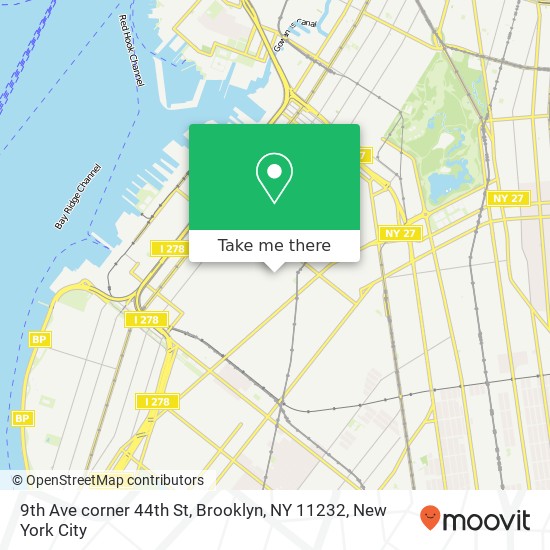Mapa de 9th Ave corner 44th St, Brooklyn, NY 11232