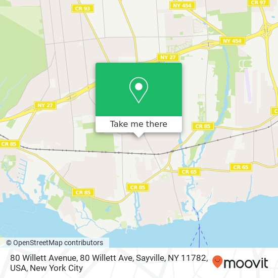 80 Willett Avenue, 80 Willett Ave, Sayville, NY 11782, USA map