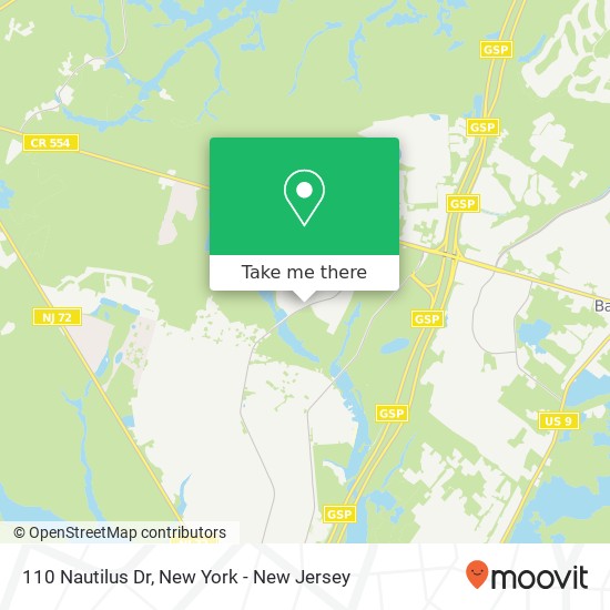 Mapa de 110 Nautilus Dr, Barnegat, NJ 08005