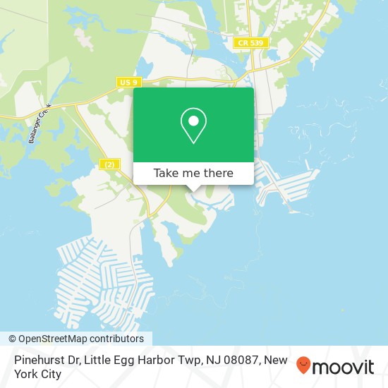 Mapa de Pinehurst Dr, Little Egg Harbor Twp, NJ 08087