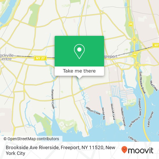 Mapa de Brookside Ave Riverside, Freeport, NY 11520