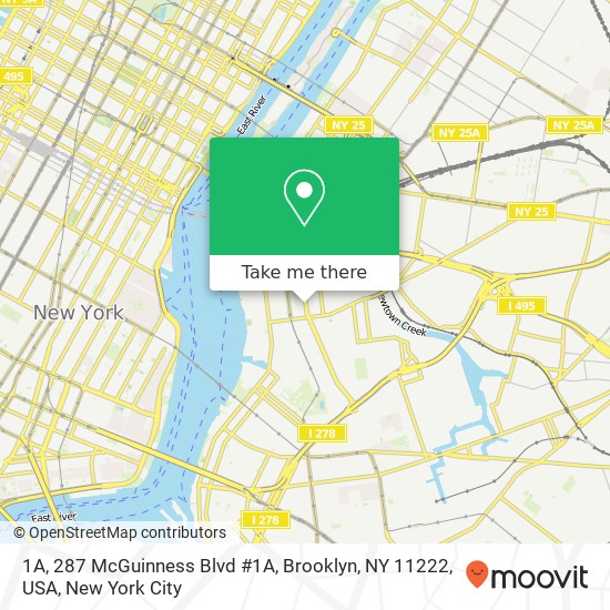 1A, 287 McGuinness Blvd #1A, Brooklyn, NY 11222, USA map