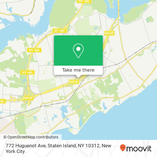 Mapa de 772 Huguenot Ave, Staten Island, NY 10312