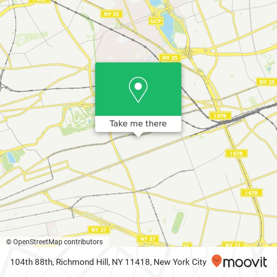 Mapa de 104th 88th, Richmond Hill, NY 11418