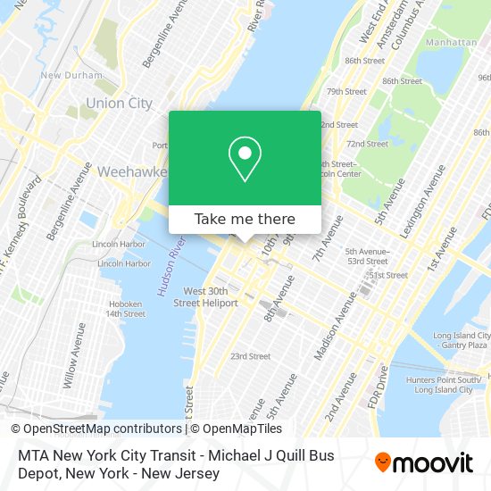 Mapa de MTA New York City Transit - Michael J Quill Bus Depot