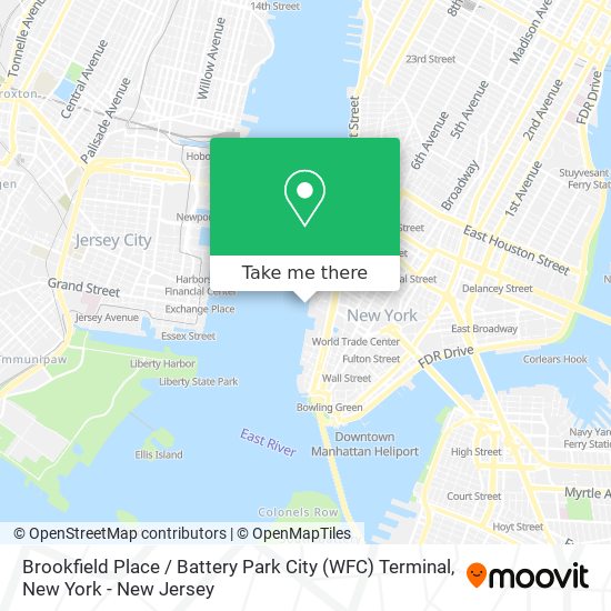 Mapa de Brookfield Place / Battery Park City (WFC) Terminal