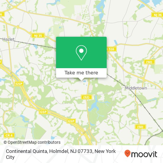 Mapa de Continental Quinta, Holmdel, NJ 07733