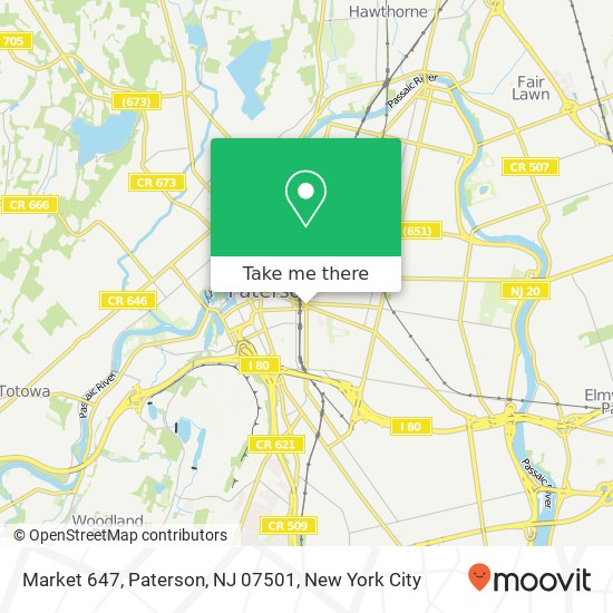 Mapa de Market 647, Paterson, NJ 07501