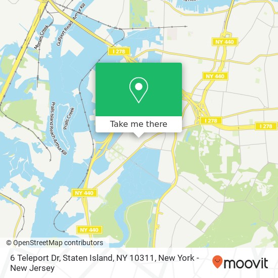 Mapa de 6 Teleport Dr, Staten Island, NY 10311