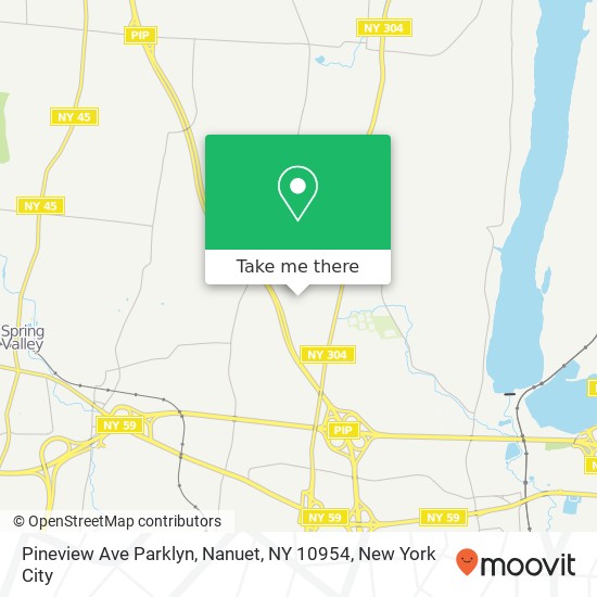Mapa de Pineview Ave Parklyn, Nanuet, NY 10954