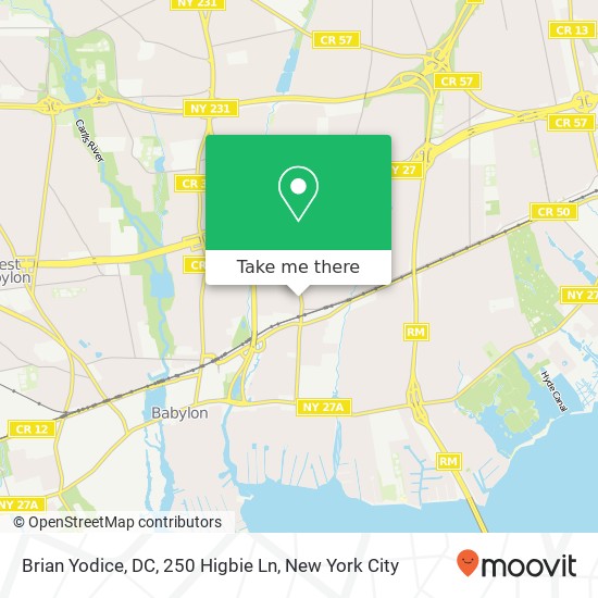 Mapa de Brian Yodice, DC, 250 Higbie Ln