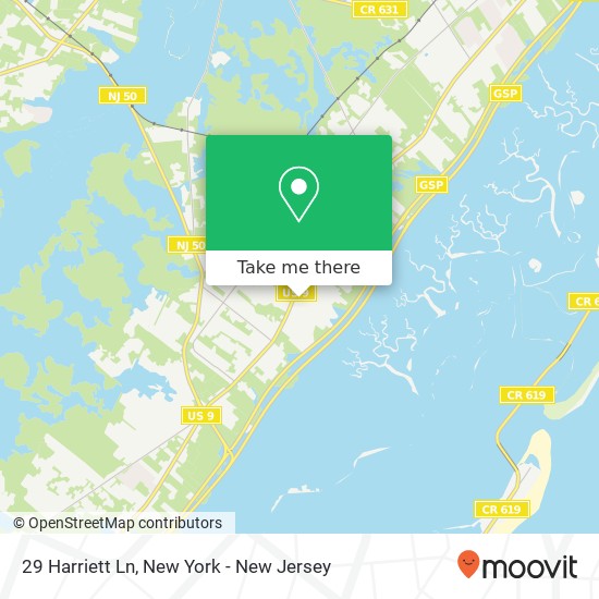 Mapa de 29 Harriett Ln, Ocean View, NJ 08230