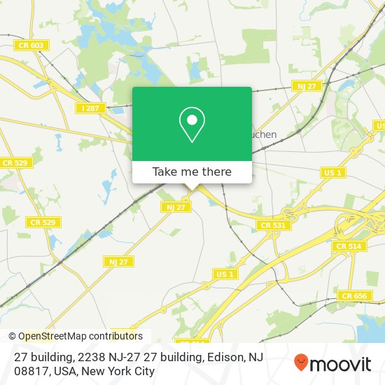 Mapa de 27  building, 2238 NJ-27 27  building, Edison, NJ 08817, USA