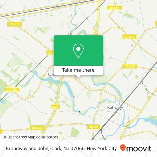 Mapa de Broadway and John, Clark, NJ 07066