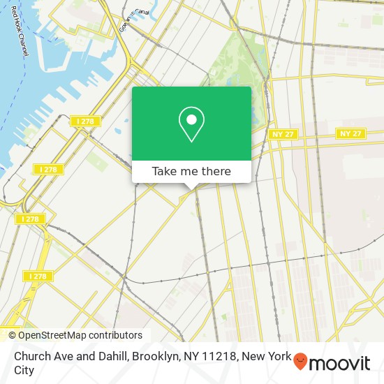 Mapa de Church Ave and Dahill, Brooklyn, NY 11218